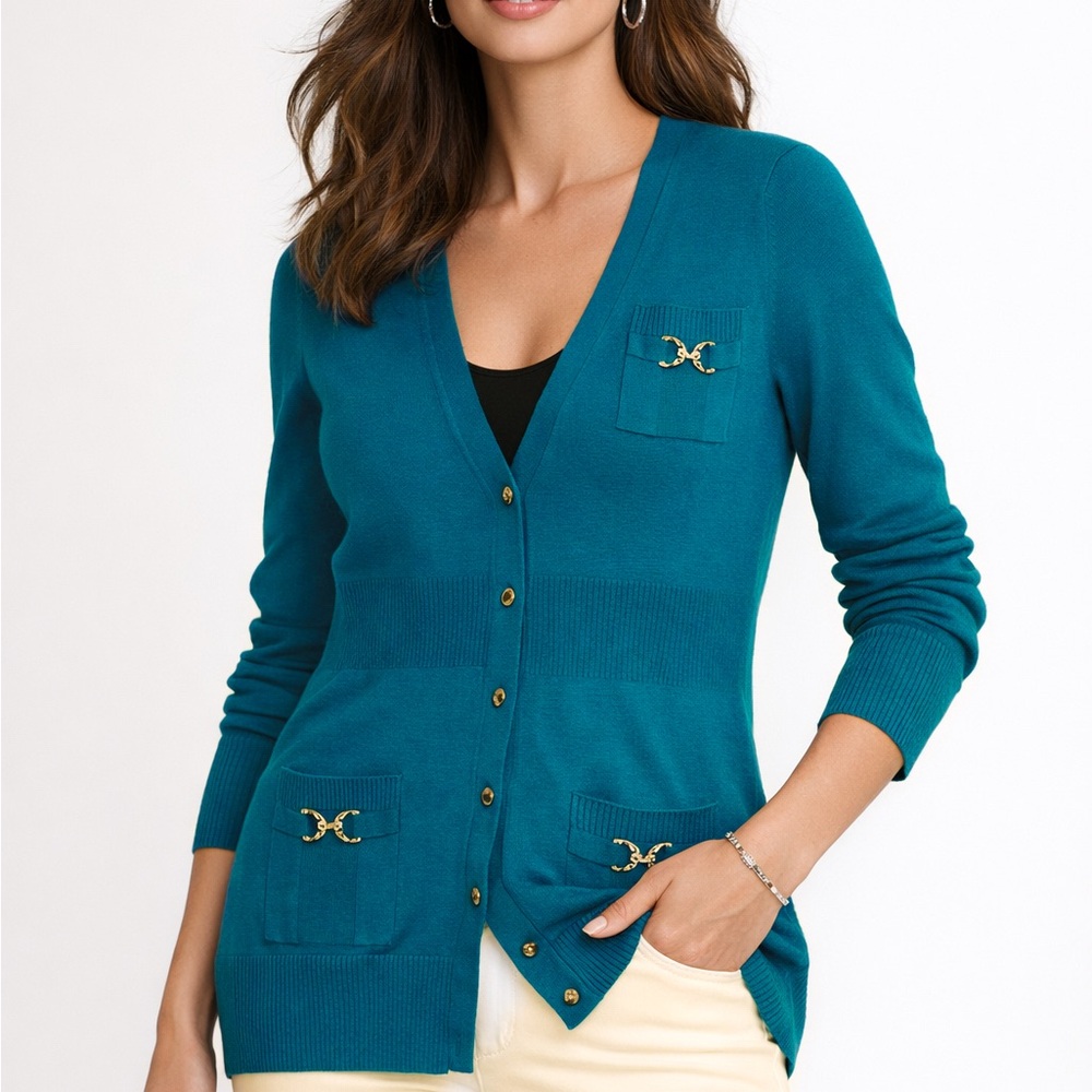 White House Black Market Teal Cardigan